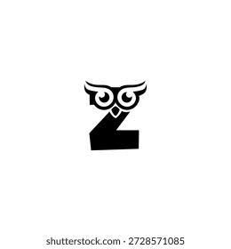 Ein sauberer Eulekopf, der einen fetten Buchstaben Z bildet. Scharfe Augen, glatte Linien und moderner Monogrammstil. Ideal für Branding, Icons, digitale Identität und elegante minimale Vektorkonzepte.