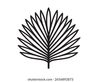 Palmblatt-Symbol reinigen, Vektorliniendesign