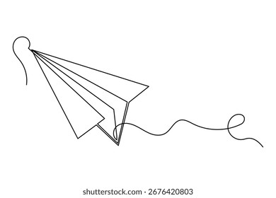 Ilustración de boceto aislado minimalista continuo de una línea de contorno plano de papel limpio