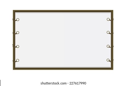 clean paper in wooden frame