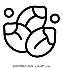 Limpiar vector de contorno de icono de cacahuete. Nutrición. Crema americana