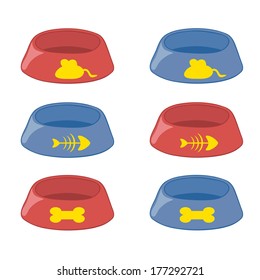 clean pet bowls, set of bowls for food