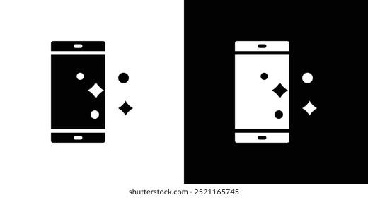 clean phone glass icon Flat fill set collection