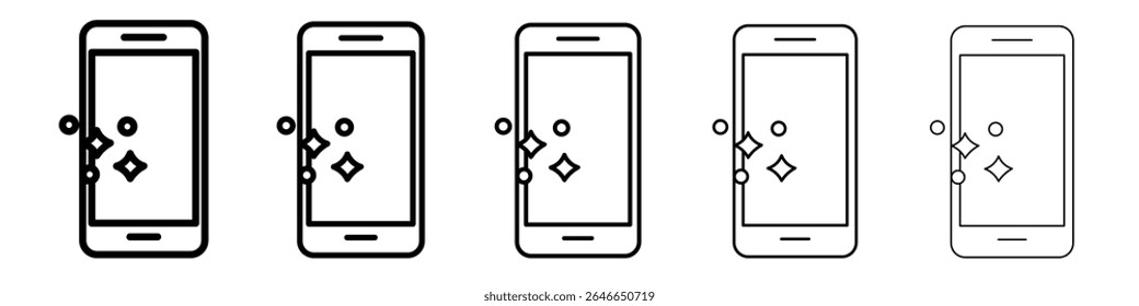 clean phone glass icon flat simple outline logo
