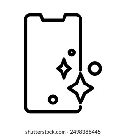 clean phone glass icon linear logo mark in black and white