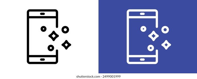 clean phone glass icon logo sign set vector outline