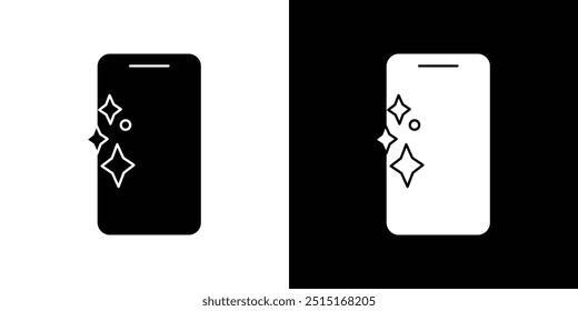 clean phone glass icon Outline sign symbol set