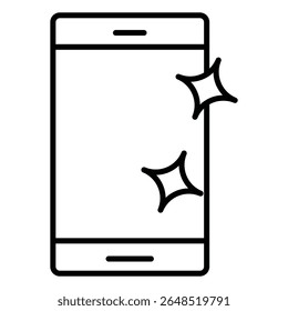 clean phone glass icon Outline isolated logo mark