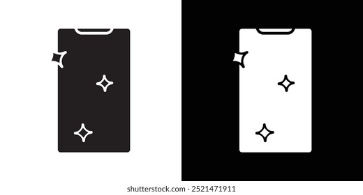 clean phone glass icon Vector flat thin line illustration