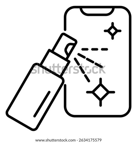 Clean Phone Vector Icon Depicting Sanitized Device