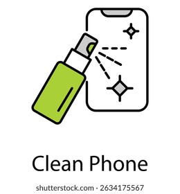 Clean Phone Vector Icon Representing Device Hygiene