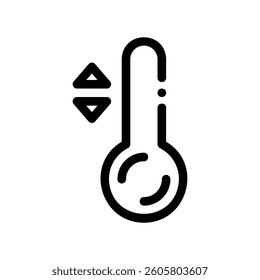 A clean pictogram focused on a topic thermometer