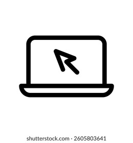 A clean pictogram focused on a topic desktop laptop