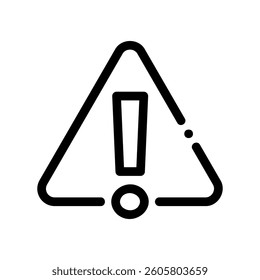 A clean pictogram focused on a topic warning, exclamation