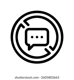 A clean pictogram focused on a topic no, chat