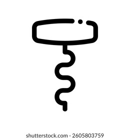 A clean pictogram focused on a topic corkscrew