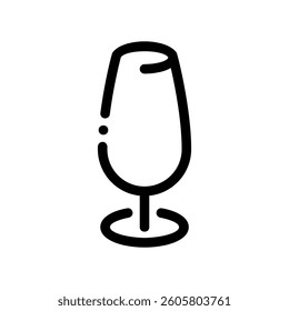 A clean pictogram focused on a topic wine glass
