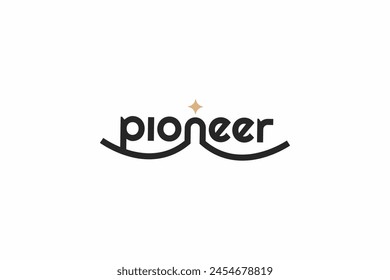 clean pioneer logo type design vector illustration with modern, bold and elegant styles for community and social service isolated on white