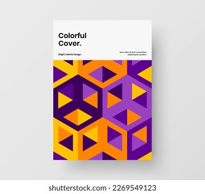 Diseño vectorial de diseño A4 de rótulo limpio. Concepto de página principal de formas geométricas simples.