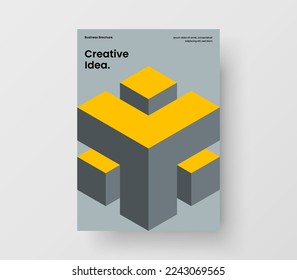 Clean placard A4 vector design layout. Trendy mosaic shapes annual report template.