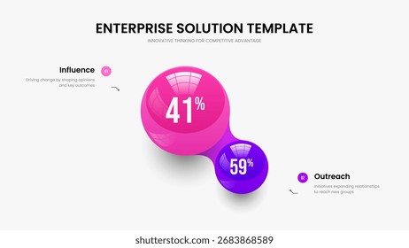 Limpar Ilustração Do Vetor Do Modelo De Quadro Do Planning. Layout Colorido do Slide do Gráfico de 2 Elementos de Crescimento Colorido. Design de apresentação de gráfico de duas opções da solução digital.