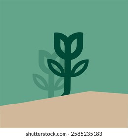 Clean plant vector art illustration generated