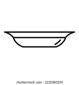 Reinigen Sie den umrissenen Vektorgrafik des Plattensymboles. Essen Sie zu Mittag. Tischmehl