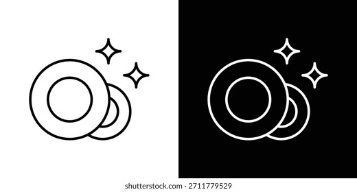 Limpie el contorno del icono de la placa. Vector aislado pictograma para el Web