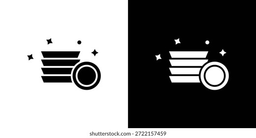 Ilustración vectorial limpia del icono de la placa - iconos negros del vector del estilo de la alta calidad