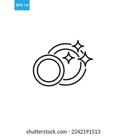 Clean plate line icon Vector illustration
