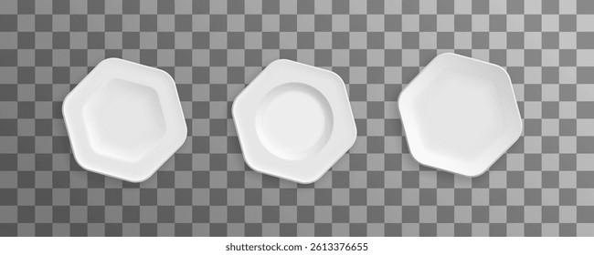 Clean plate in top view with white empty dish for food vector on table background dinner flat round dining transparent paper kitchen blank illustration breakfast clean template circle diet meal lunch 