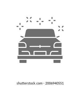 Clean polished car grey icon. Isolated on white background
