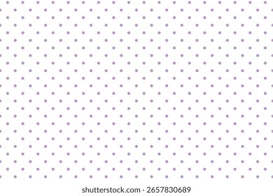 Patrón de lunares limpios con puntos morados sobre un fondo blanco