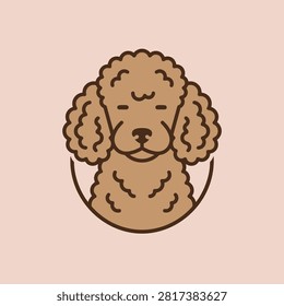 Clean poodle mascot emblem for pet grooming or boutique branding.