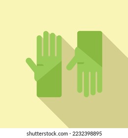 Clean pool gloves icon flat vector. Cleaning repair. Company service