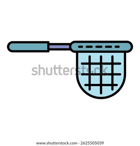 Clean pool net icon. Outline clean pool net vector icon color flat isolated