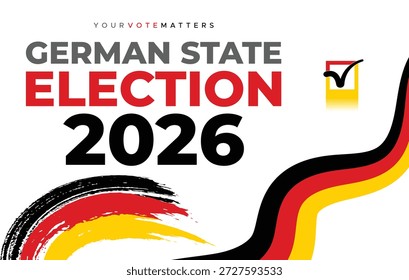 Plantilla de cartel limpio para las elecciones estatales de Alemania de 2026 apta para campañas impresas y digitales