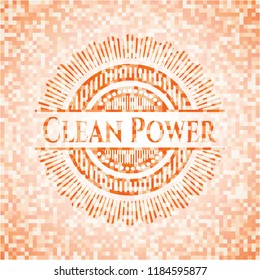 Clean Power abstract orange mosaic emblem