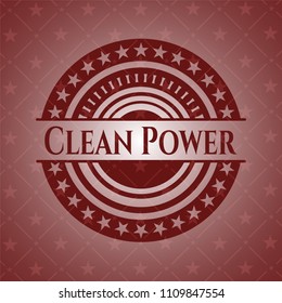  Clean Power badge with red background