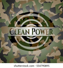Clean Power camouflaged emblem