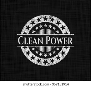 Clean Power chalkboard emblem written on a blackboard