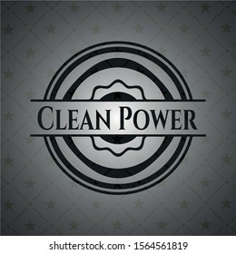 Clean Power dark badge. Vector Illustration. Detailed.
