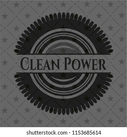 Clean Power dark emblem. Retro