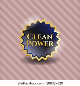 Clean Power gold shiny emblem