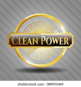 Clean Power golden emblem