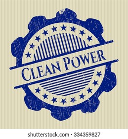 Clean Power grunge stamp