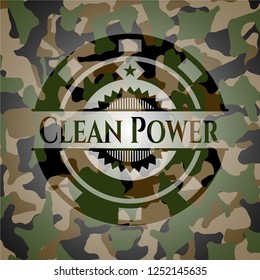 Clean Power on camo pattern