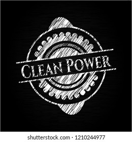 Clean Power on chalkboard