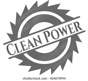 emblema del lápiz de Clean Power