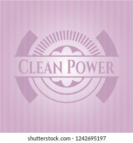 Clean Power pink emblem. Retro